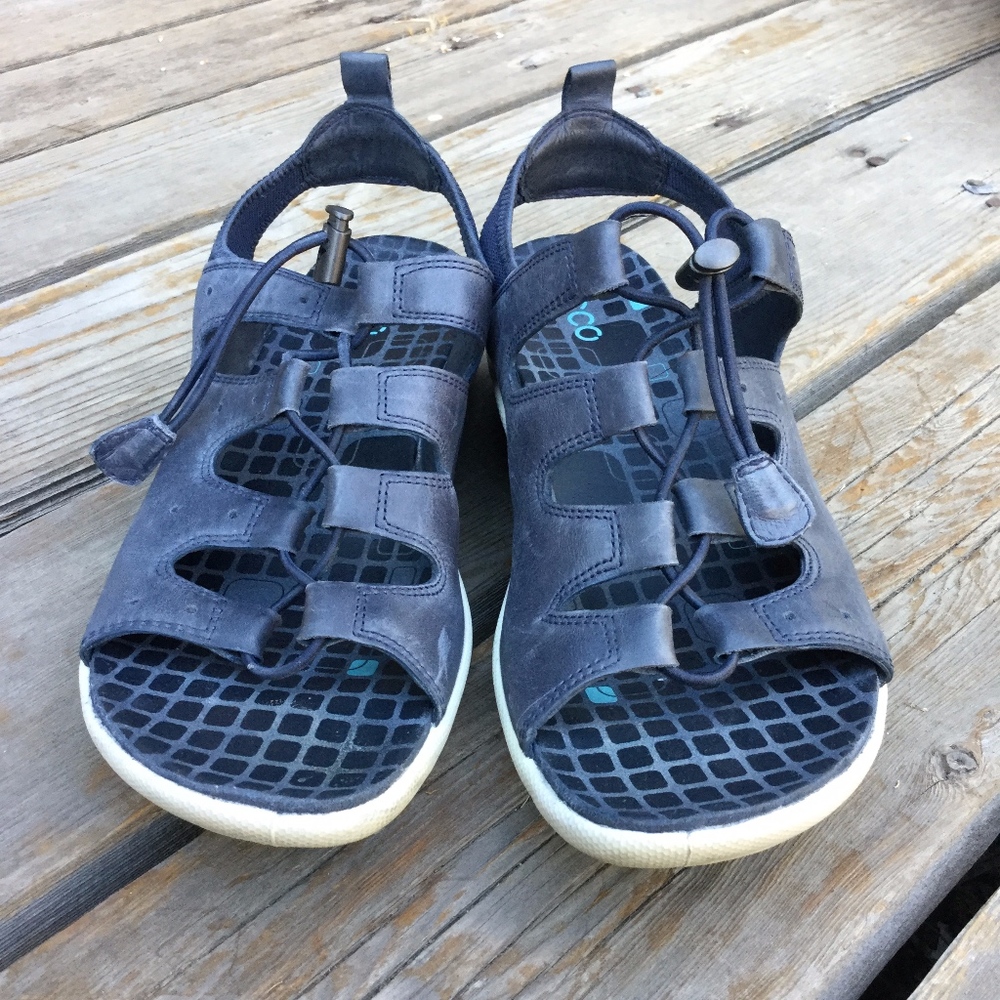 Womens Ecco Bluma Toggle Gladiator Leather Sandals Gem